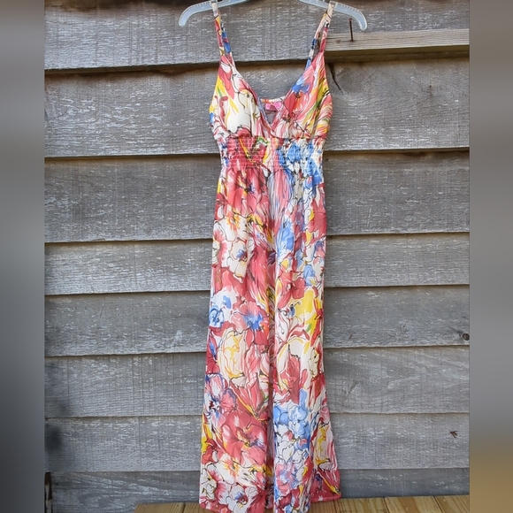 ♨️🌹 Floral Maxi Dress Spaghetti Straps Polyester Soft - Summer Attire - Picture 7 of 13